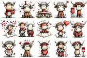 Whimsical Valentine Highland Cow Cli, an Illustration by OK Design (Thumbnail 6 of 6)