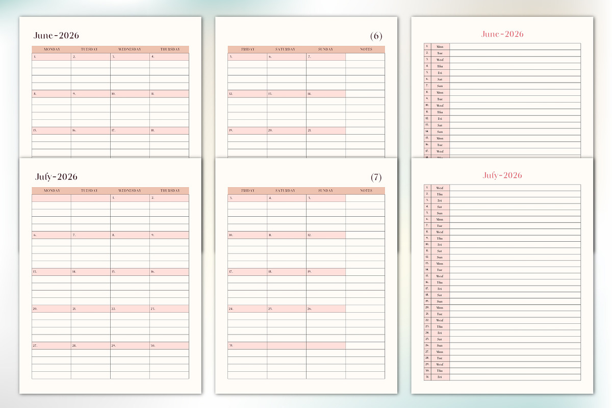 2026 Monthly Organizer Printable, a Stationery Template by Designmela01 (Photo 5 of 8)