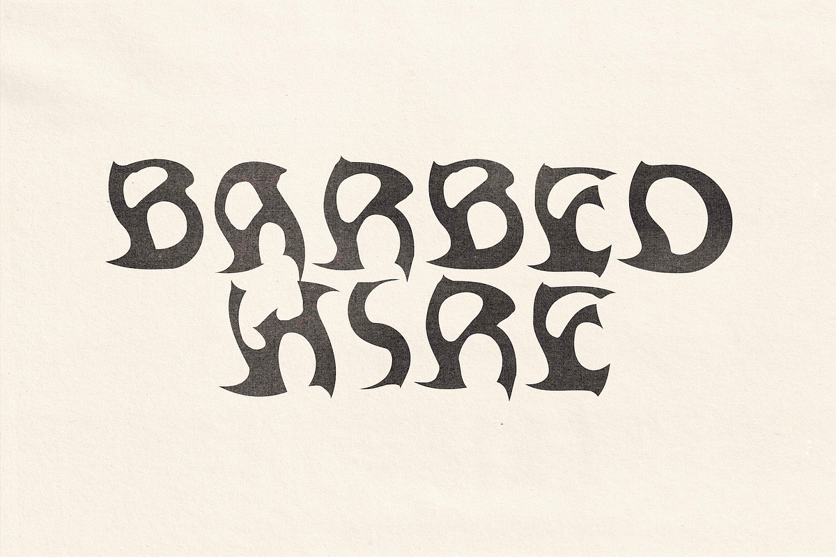 Barbed – Handmade Gothic Horror Font, a Blackletter Font by Madeline ODonoghue Design (Photo 5 of 9)