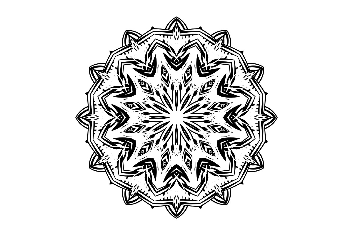 Black White Mandala Illustration Set, a Decorative Illustration by NJ Himel (Photo 4 of 101)