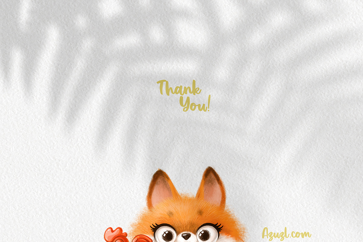 Cute fox holds a caramel cockerel, an Animal Illustration by Azuzlikus (Photo 3 of 3)