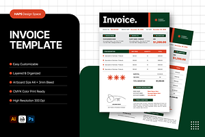 Invoice Template, a Stationery Template by Haps Space