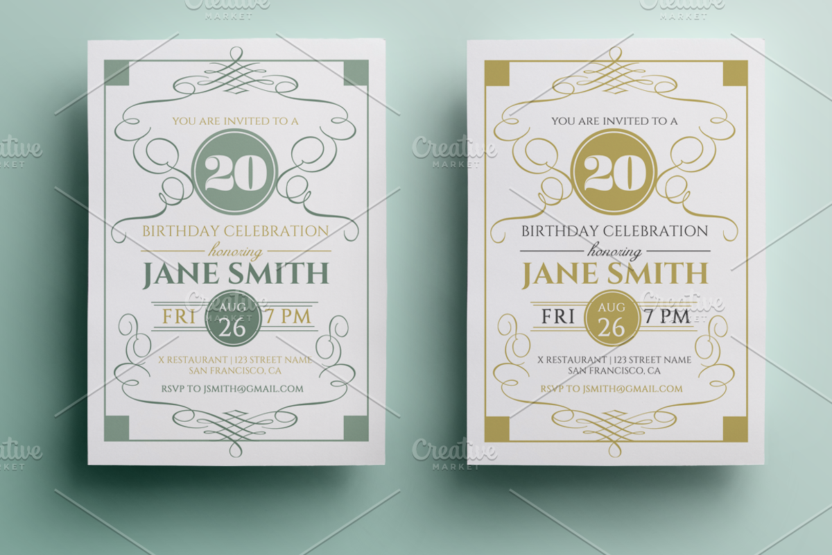 Elegant Birthday Invitation, an Invitation Template by annago (Photo 1 of 3)