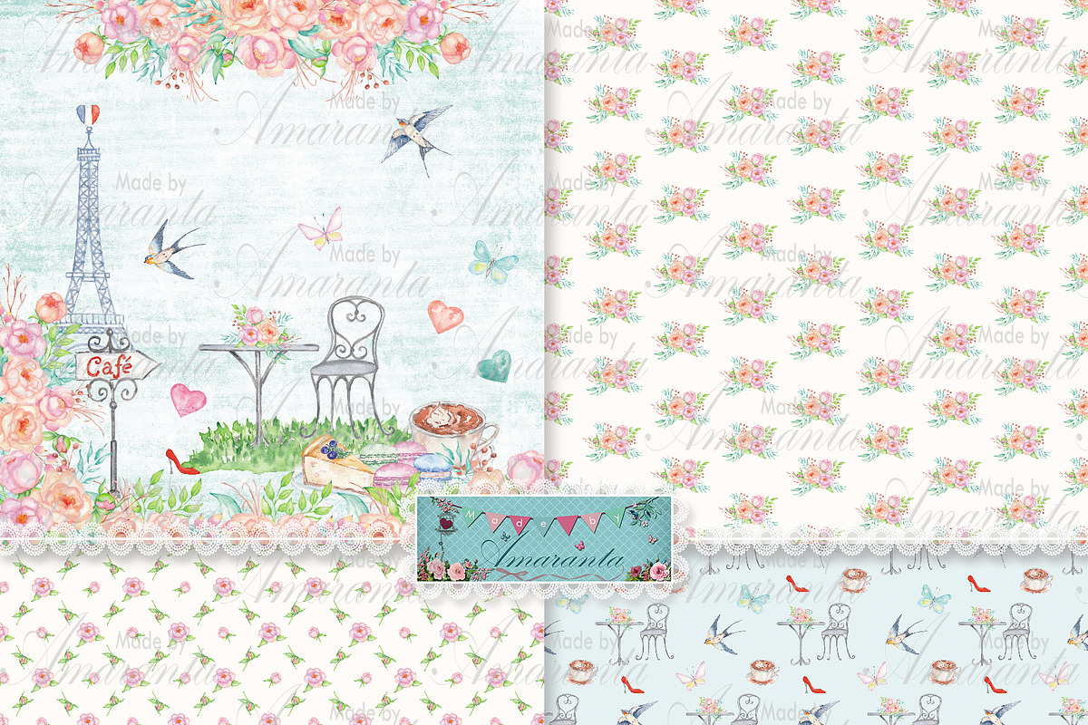 París - patrones y recortables, a Pattern Graphic by MadeByAmaranta (Photo 3 of 5)