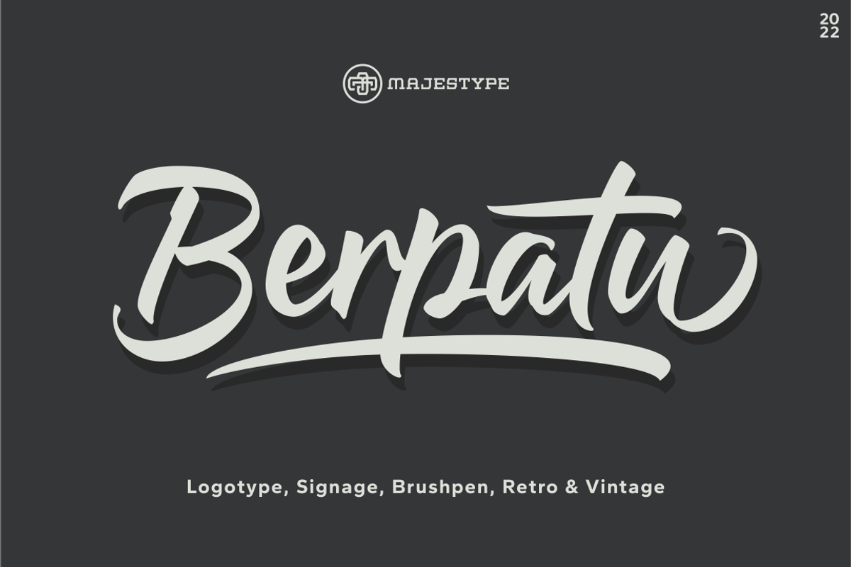 Berpatu - Calligraphy Vintage Font, a Script Font by dexsarharryfonts (Photo 1 of 10)