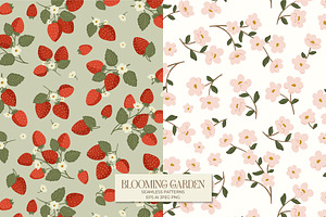 Blooming Garden Patterns & Clipart