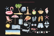 Watercolor summer beach clipart, an Illustration by AquarelleSpace (Thumbnail 3 of 4)