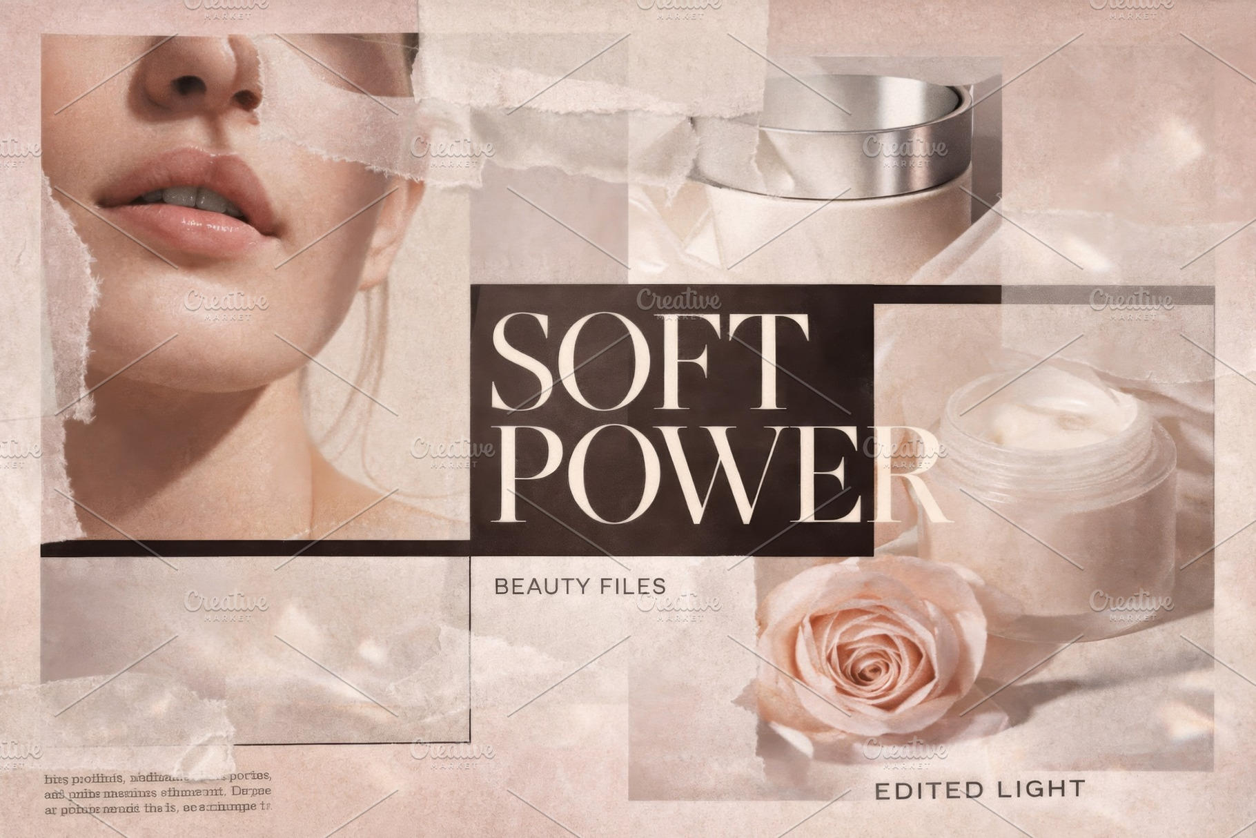 Collage of cosmetic products with a, a Photo by Dvoevnore photos