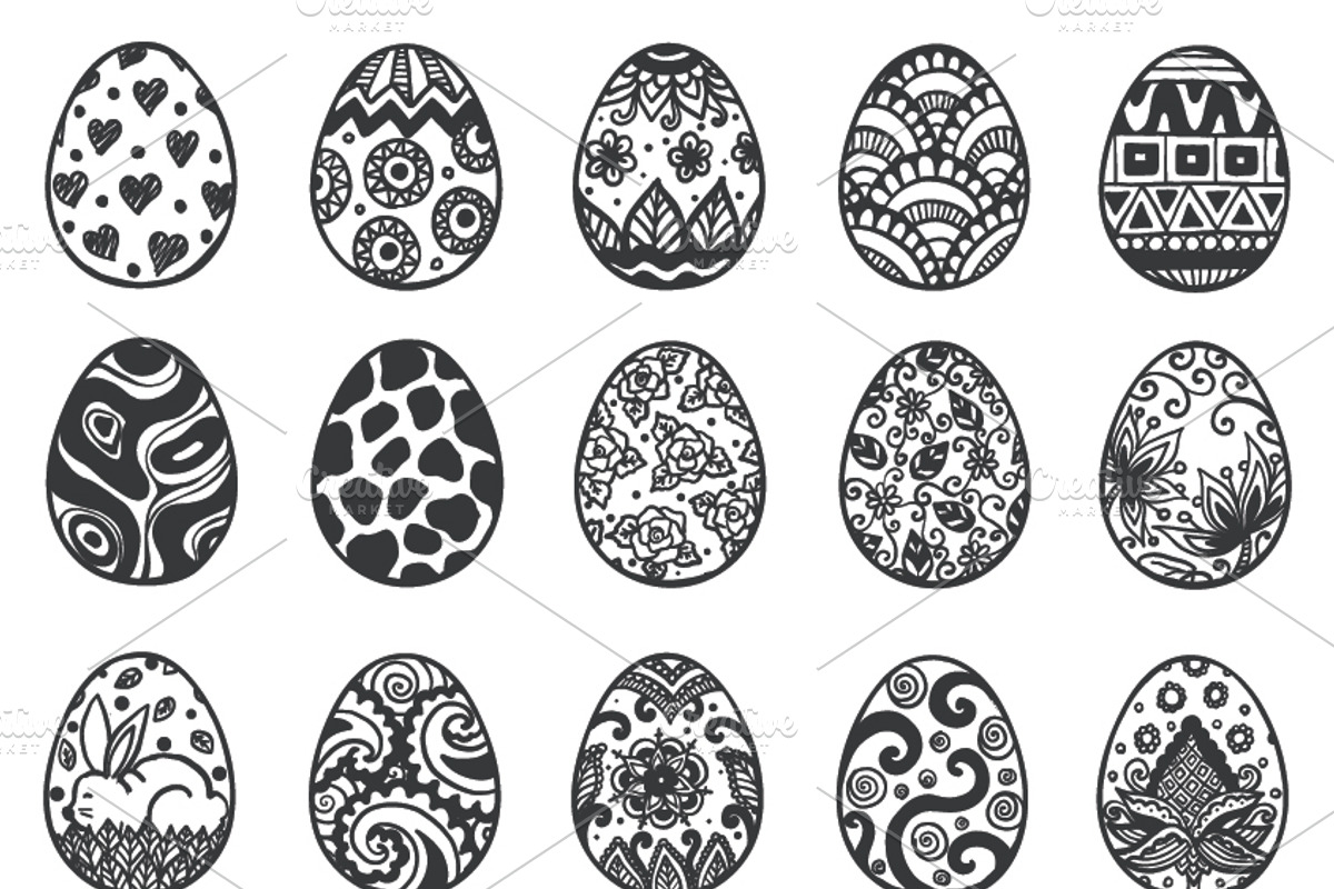 Happy Easter coloring page, an Object Graphic by Somjai King (Photo 10 of 16)