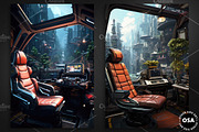 Cyberpunk Vehicle Interior Poster, a Background Graphic by Other Side Art (Thumbnail 4 of 5)