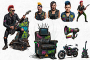 Punk Rock Dystopia PNG Clipart Set, an Illustration by ThatsDesign Art (Thumbnail 6 of 7)