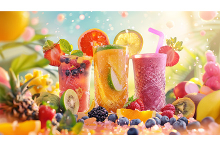 Colorful Summer Cocktails with, a Food & Drink Photo by Neirfy