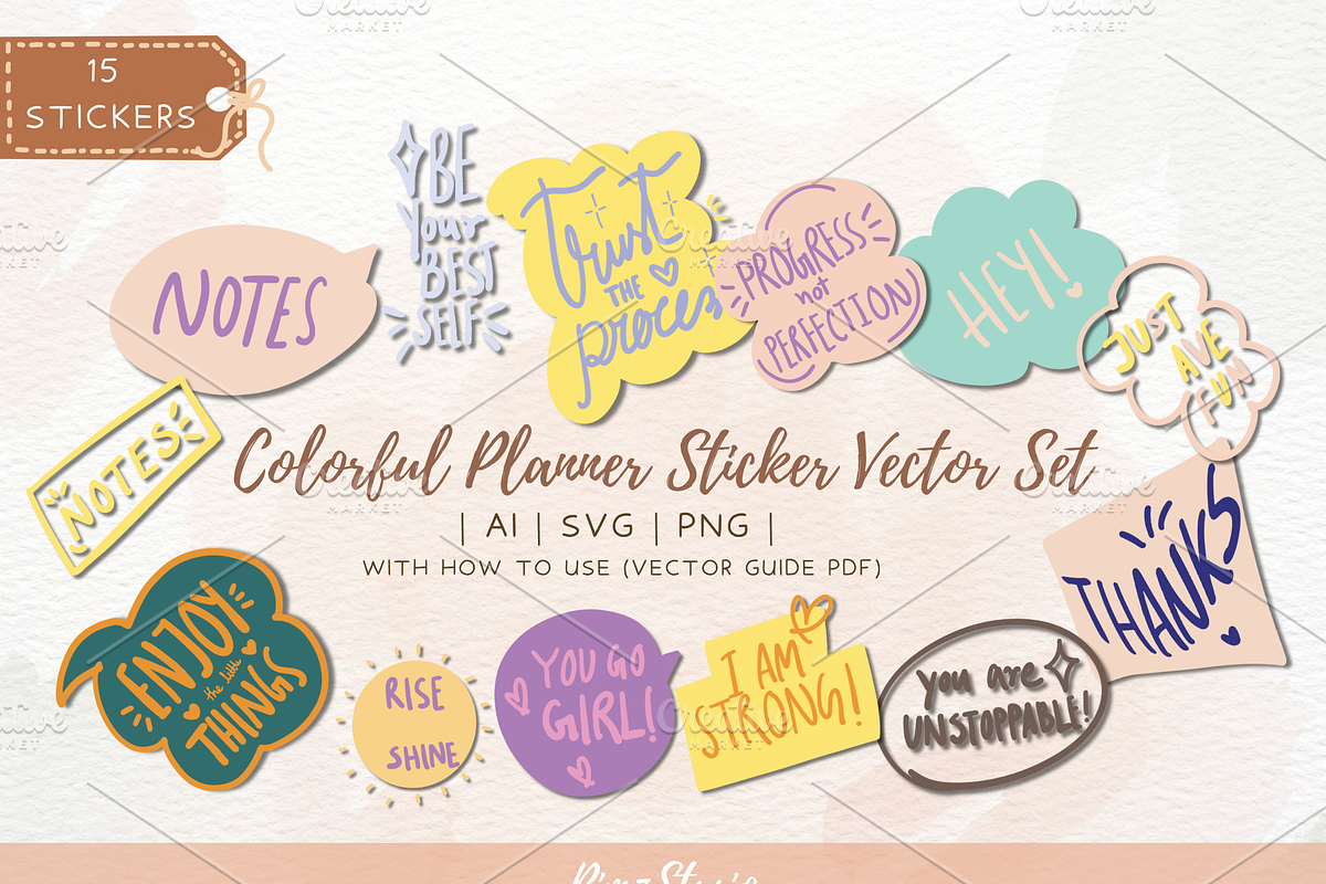 Planner sticker hand drawn bundle, a Decorative Illustration by RimzStudio (Photo 1 of 5)