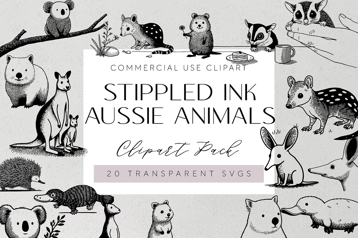 Australian Animals SVG Clipart, an Animal Illustration by Pawcasso's Portraits (Photo 1 of 8)