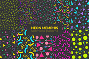 Neon Memphis Seamless Patterns, a Pattern Graphic by 3Y_Design (Thumbnail 1 of 6)