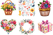 Mother's Day Clipart Set PNG, an Illustration by Designking (Thumbnail 5 of 5)
