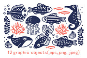 SEA LIFE | Seamless patterns pack, a Pattern Graphic by Nastya Tkachova (Thumbnail 5 of 6)