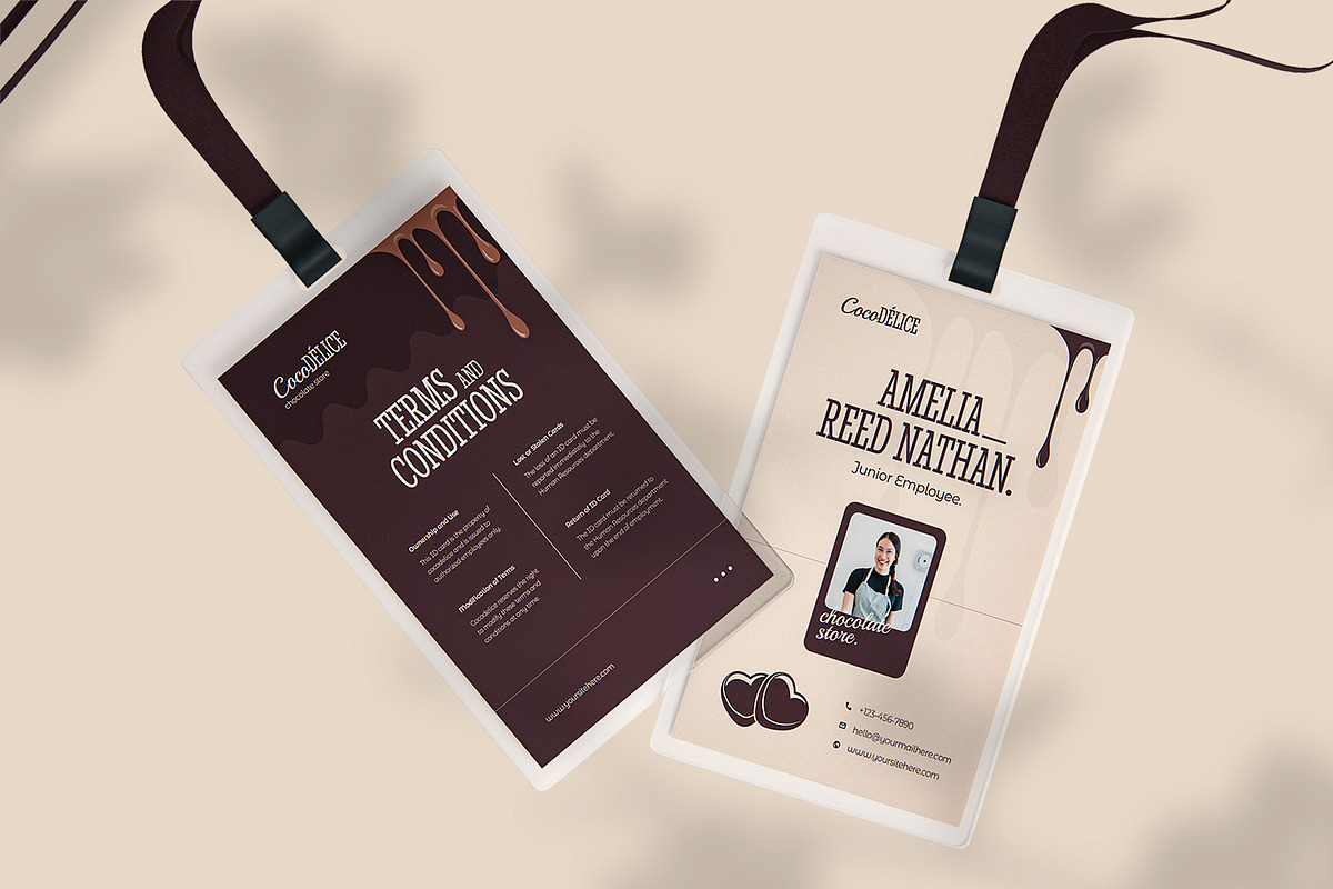 Chocolate Store Employee - ID Card, a Card Template by VUNIRA