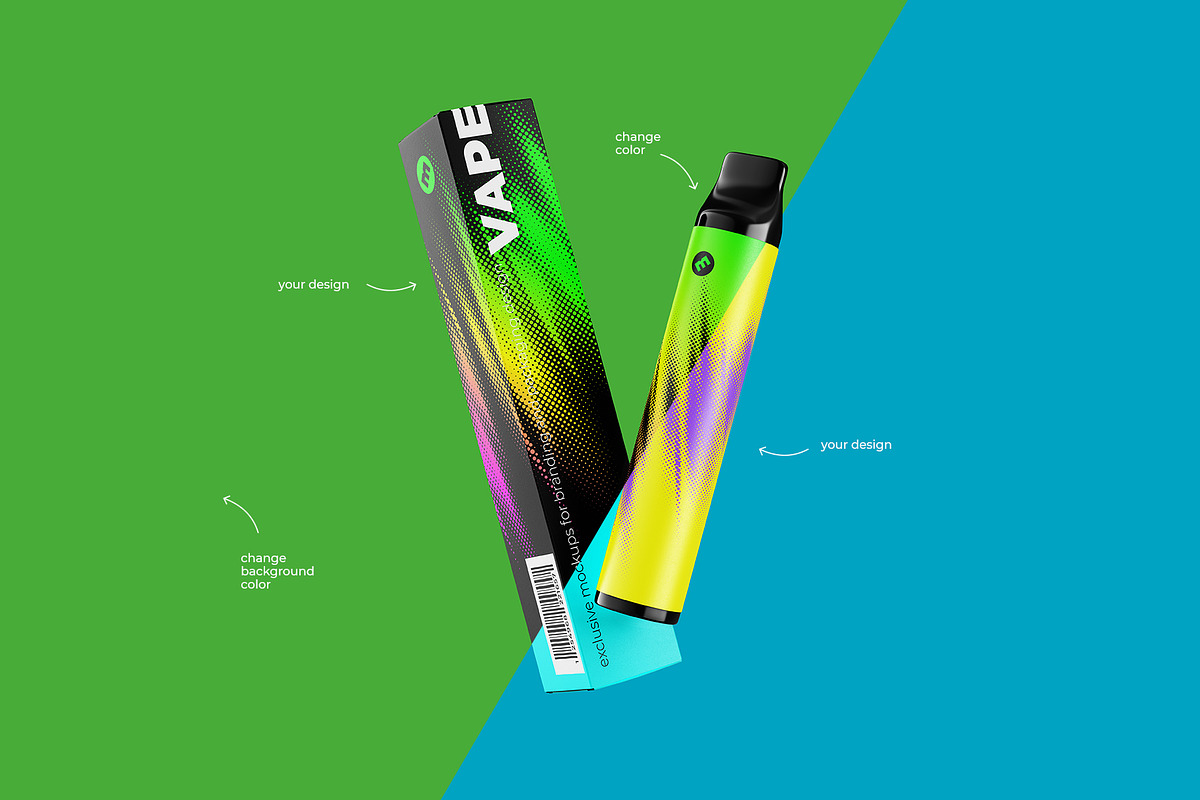 Vape E-liquid Device Mockup, a Packaging Mockup by easymock (Photo 4 of 10)