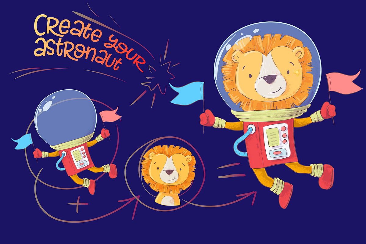 Space – vector clip art, an Animal Illustration by Yuliya Art (Photo 7 of 8)