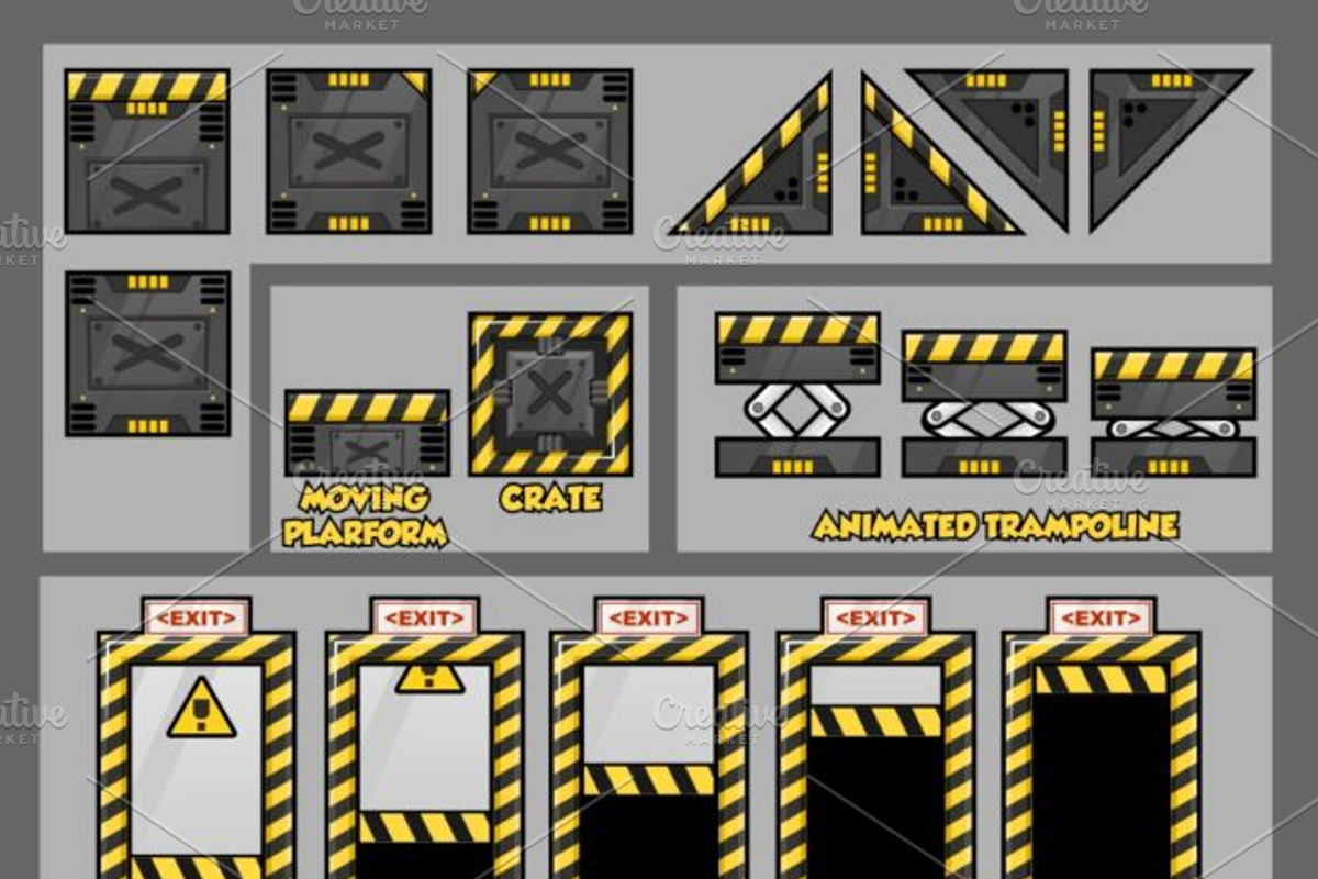 Platformer Game Tile Set 2, an Illustration by pzUH (Photo 3 of 3)