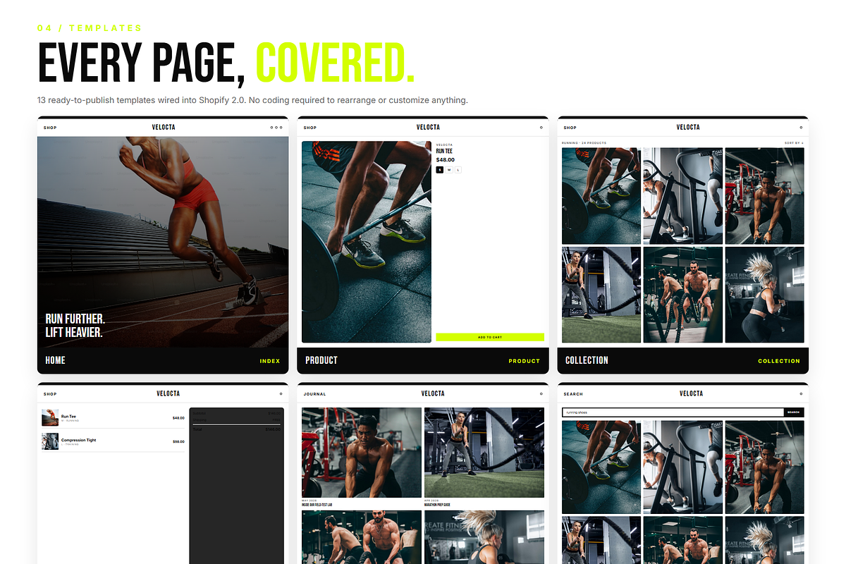 Velocta Shopify Sports Theme, a Shopify Template by Ibnul Jaif Farabi (Photo 4 of 8)