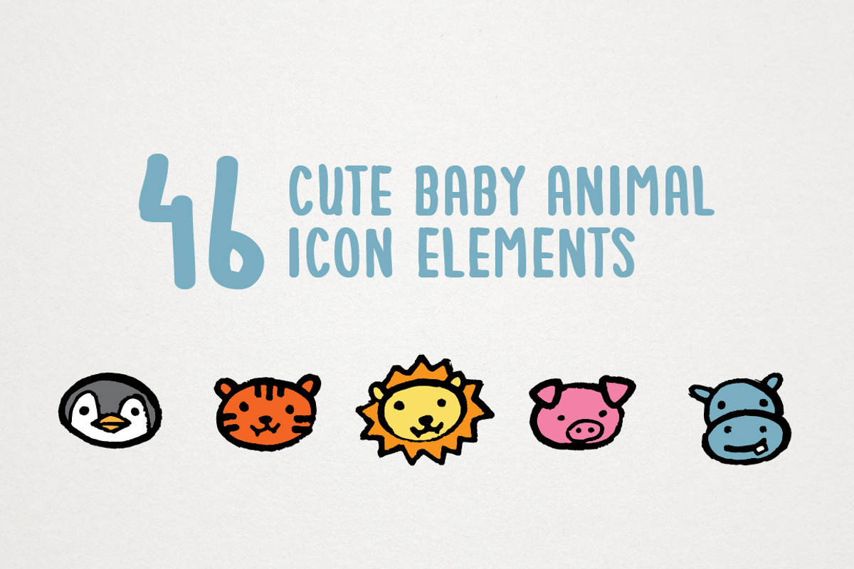 Baby Animals Icons Clipart, an Icon by Lemonade Pixel (Photo 2 of 6)