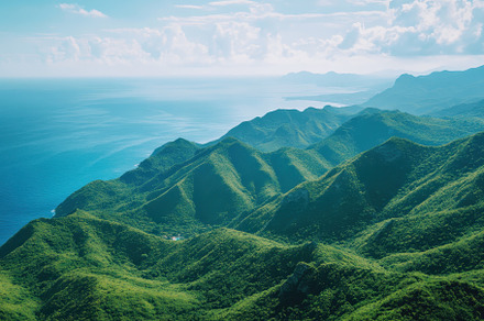 Expansive view of lush green mountai, a Photo by Iftikhar Alam