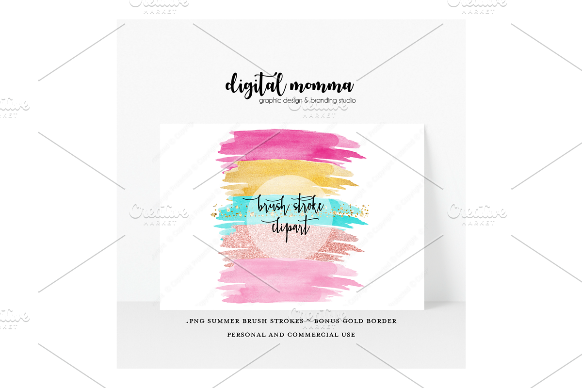 Brush Stroke PNG Clipart, a Pattern Graphic by Digital Momma
