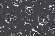 Cute cats 4 patterns, a Pattern Graphic by redcollegiya design (Thumbnail 5 of 5)