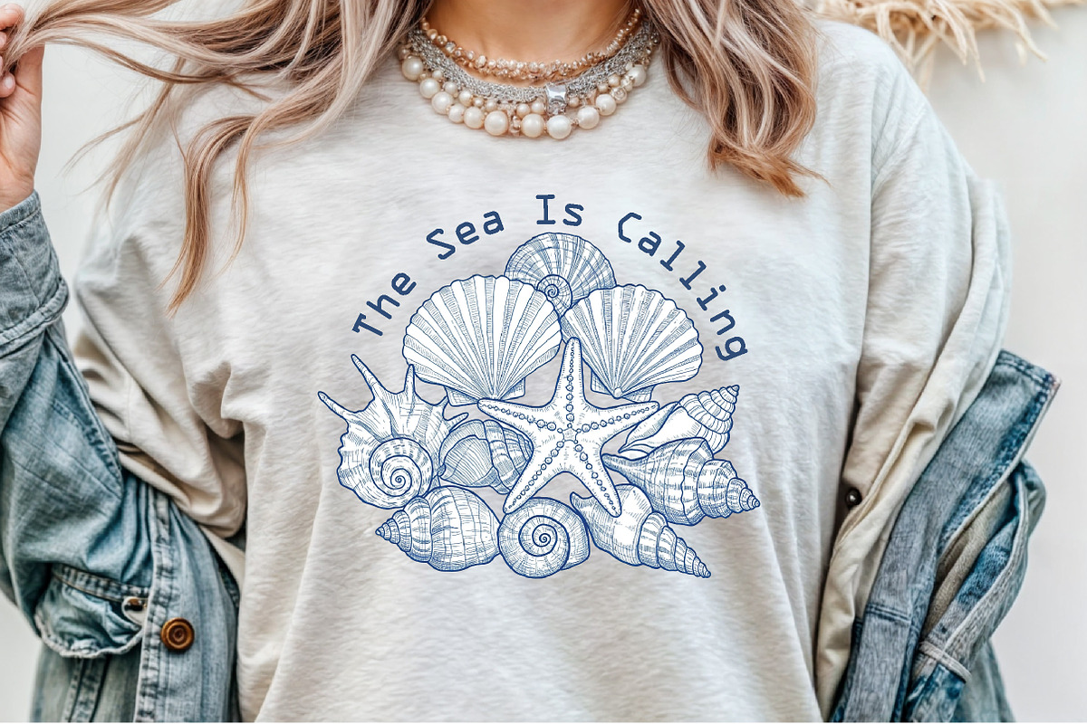 Summer Beach Seashell Doodle PNG, an Illustration by Sublimation Artist (Photo 3 of 9)