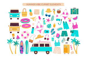 Summer Vibes Vector Clipart