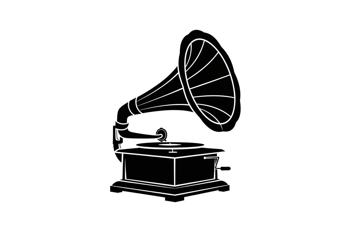 Vintage Gramophone Music Silhouette, a Graphic by Designer_Momina (Photo 3 of 14)