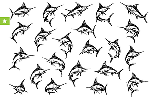 Marlin Fish Vintage Collection, an Object Graphic by RT Studio