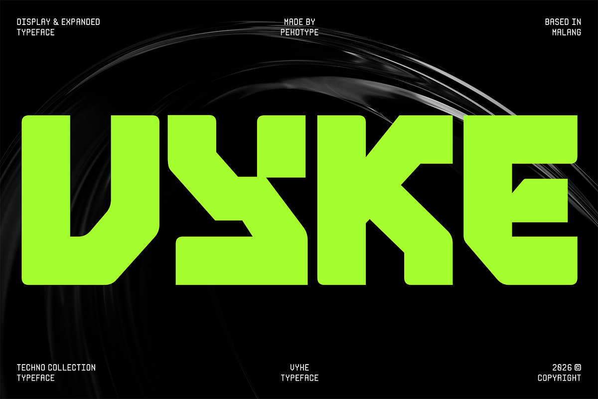 Vyke - Bold Modern Futuristic Font, a Sans Serif Font by Pekotype (Photo 1 of 15)