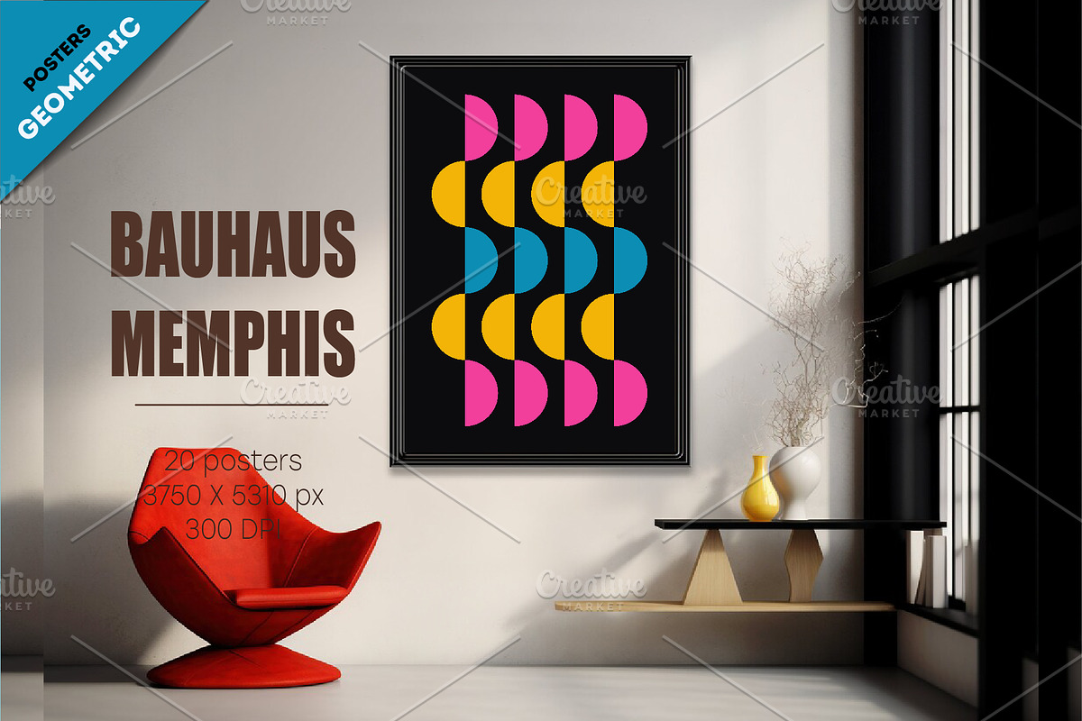 Abstract geometric Bauhaus, Memphis., a Decorative Illustration by KENO Mascots (Photo 3 of 6)