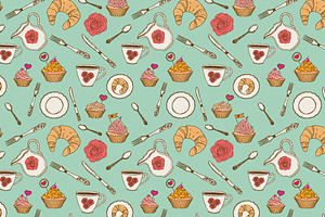 Vector Breakfast Patterns.