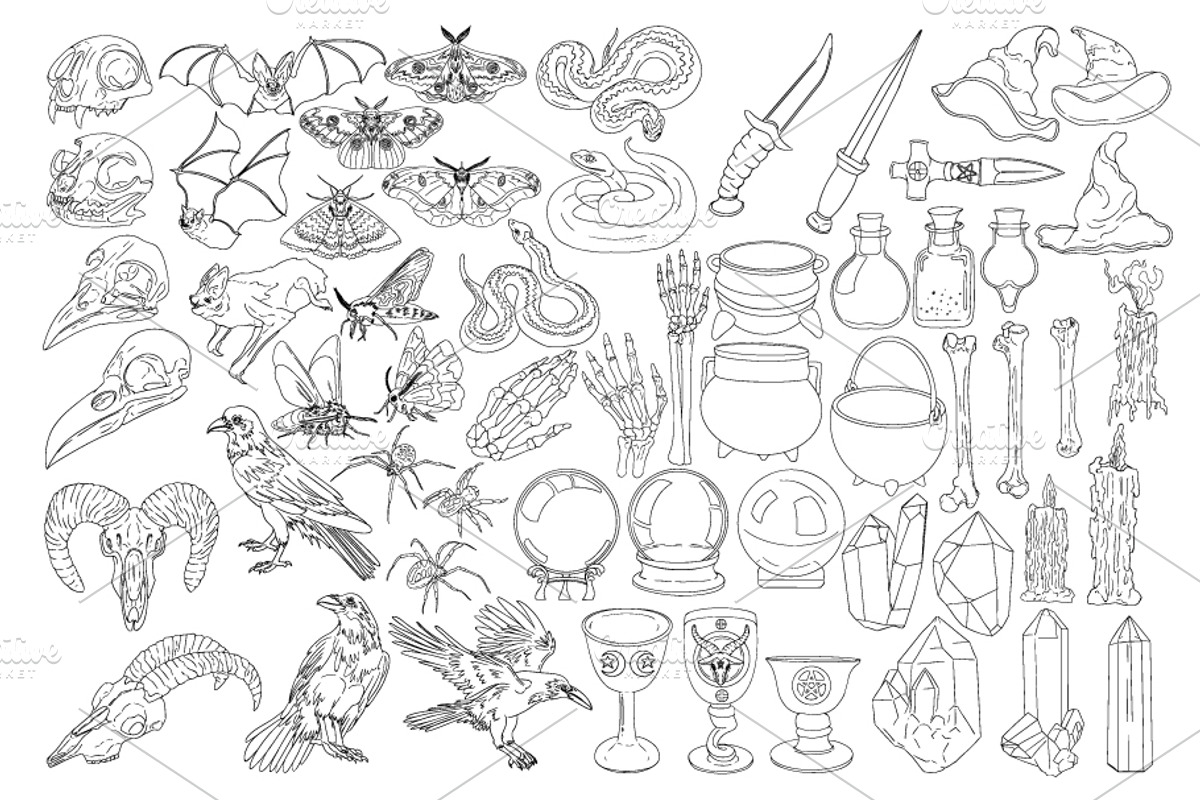 Witchcraft & Occult Vector, an Object Illustration by Elena Mykhailenko (Photo 2 of 7)