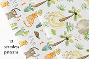Watercolor safari clipart. Alphabet., an Animal Illustration by TaPilipa (Thumbnail 13 of 13)