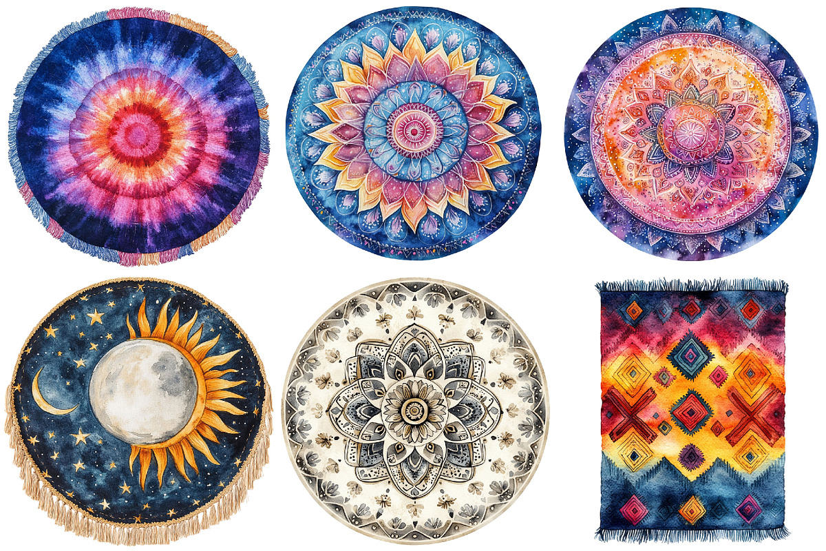Boho Style Tapestry & Blanket Bundle, an Illustration by Pixels.Craft (Photo 6 of 10)