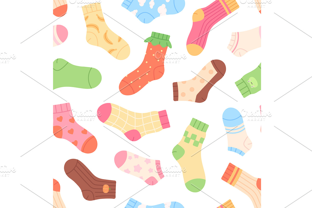 Socks seamless pattern. Children, an Object Illustration by LadadikArt