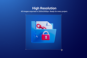 3D Cyber Security Icons, an Object 3D Model by Flat Icons (Thumbnail 2 of 8)