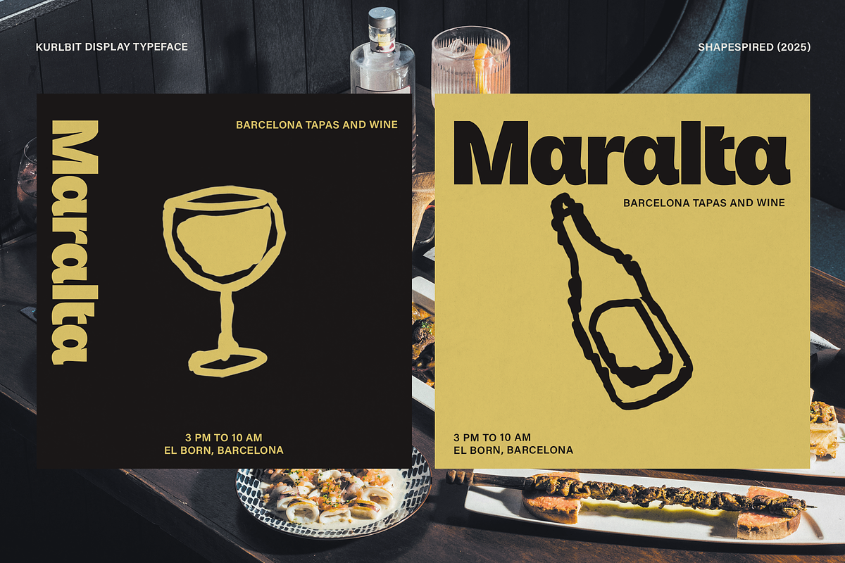 Kurlbit - Bold Display Sans, a Sans Serif Font by Shapespired Design (Photo 9 of 17)