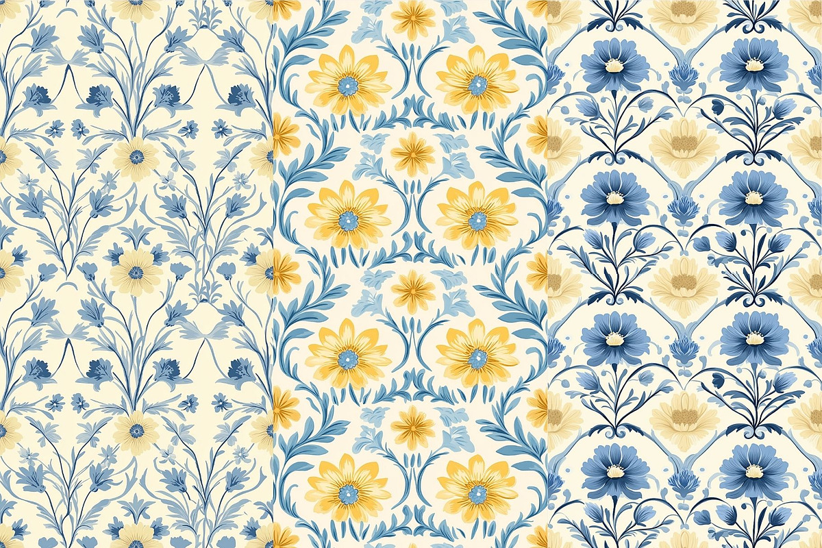 12 Cornflower Bloom Seamless Pattern, a Pattern Graphic by Inknfolly (Photo 3 of 7)