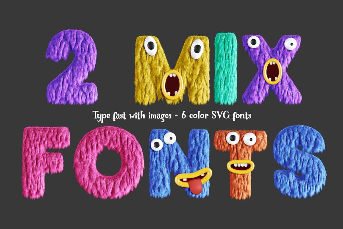Friendly Monster SVG & PNG Fonts, a Sans Serif Font by TVartworks (Photo 18 of 18)