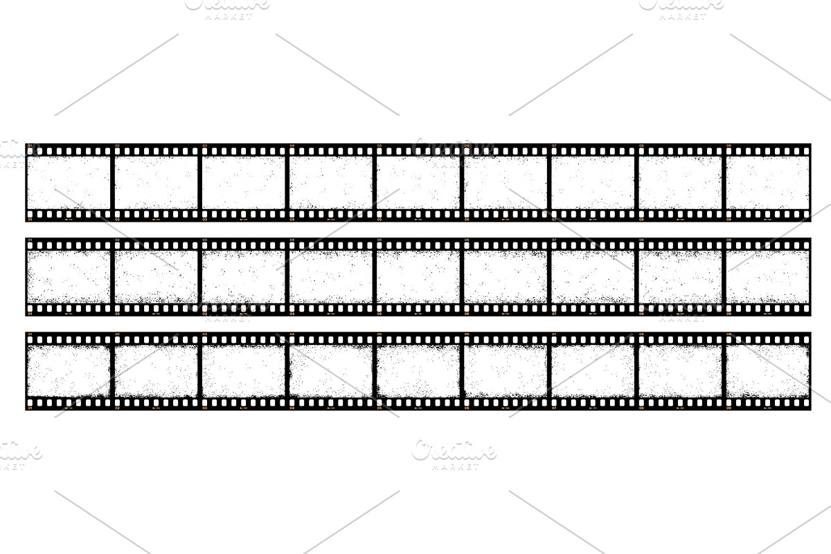 Old grunge movie film long strip, a Decorative Illustration by Vector Tradition