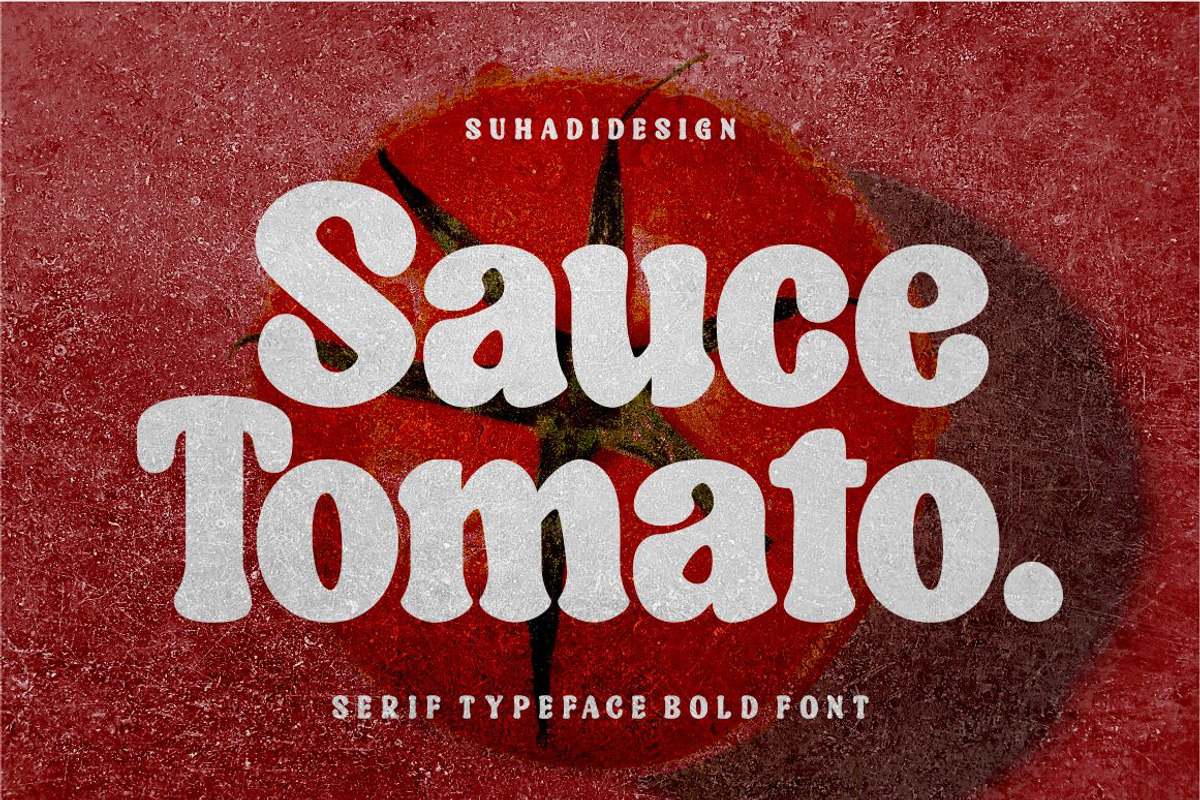 Sauce Tomato Retro Serif Bold Font, a Serif Font by suhadidesign (Photo 1 of 10)