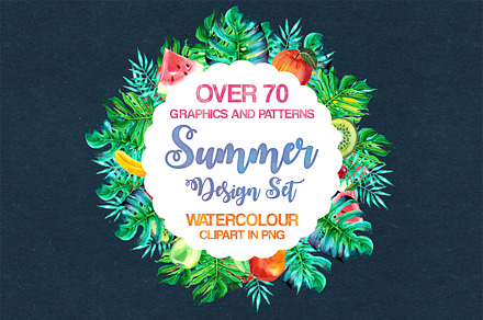 Watercolor Summer Design Set