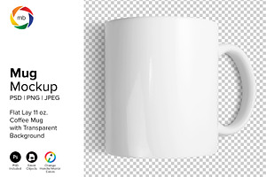 PSD MUG MOCKUP - 11 Oz Mug On Side