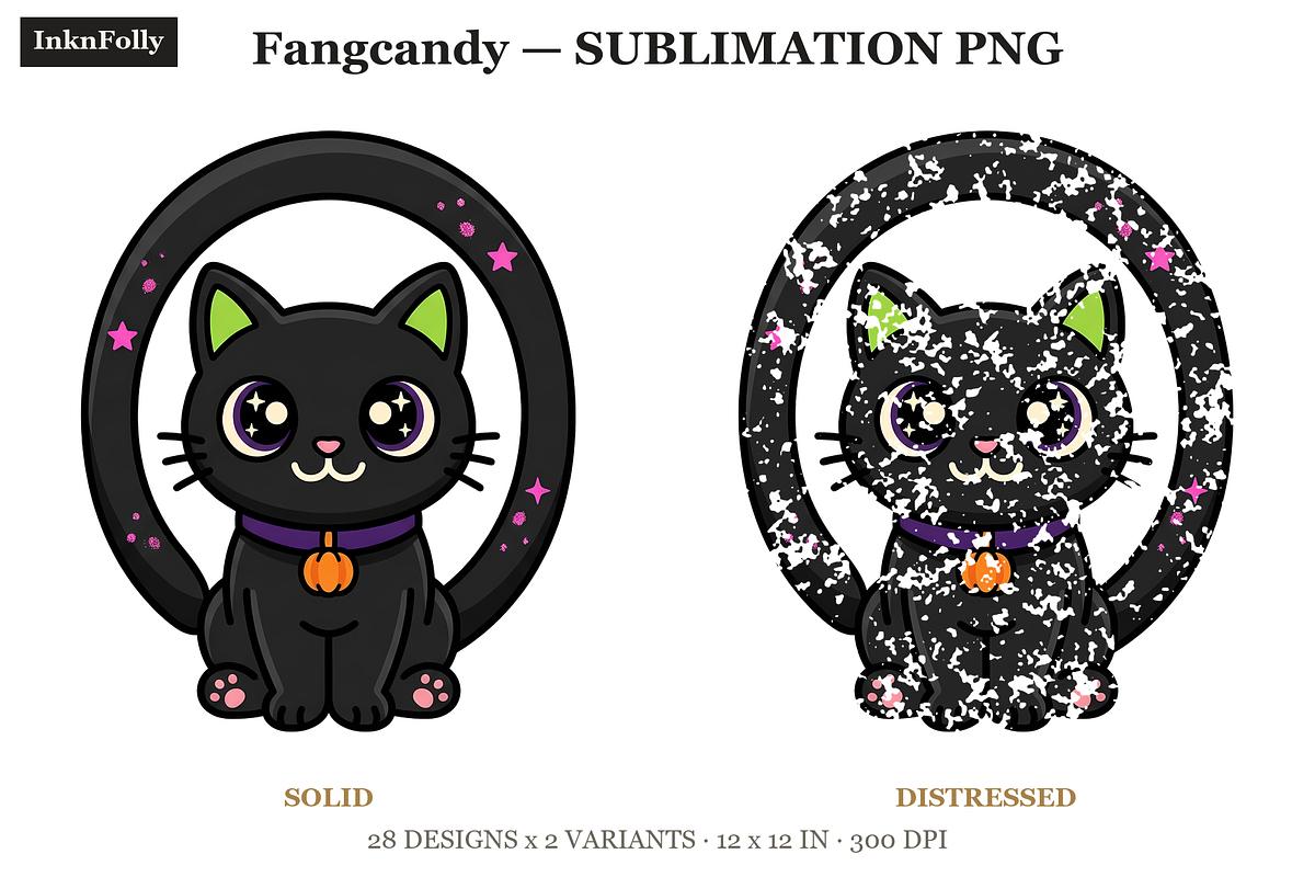 Cute Halloween Clipart PNG Bundle, a Decorative Illustration by Inknfolly (Photo 4 of 4)